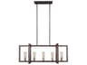 Finnegan 5-Light Linear Island Chandelier in New World Bronze