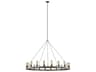 20-Light Chandelier Avenir Weathered Oak Wood Antique Forged Iron