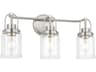 Anders 3 Light Vanity Light Brushed Nickel Clear Glass