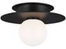 Flush Mount Ceiling Light Nodes Midnight Black Milk Glass