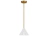 Cambre 1-Light Matte White Burnished Brass Mini Pendant