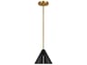 Cambre 1-Light Midnight Black Burnished Brass Mini Pendant