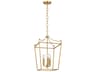 Carlyle 3-Light Burnished Brass Lantern Pendant