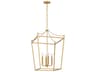 Carlyle 4-Light Burnished Brass Lantern Pendant
