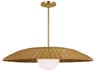Mari 32 Inch Burnished Brass Natural Rattan Pendant
