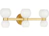 6 Light Bath Vanity Londyn Burnished Brass Milk White Glass