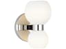 Londyn Two Light Wall Sconce Polished Nickel Milk White Glass