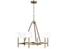 6-Light Chandelier Katie Time Worn Brass Saddle Leather