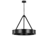 Leonard 1-Light Aged Iron Black Round Pendant