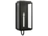 Edgar Large Outdoor Wall Lantern Textured Black Clear Glass