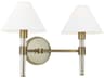 Robert 2-Light Vanity Light Time Worn Brass