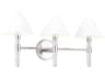 3-Light Vanity Light Robert Polished Nickel White Paper Shades