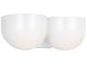Cheverny 2 Light Matte White Milk Glass Vanity Light