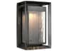 LED Outdoor Wall Lantern Urbandale Antique Bronze Clear Water Glass