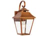 Galena Small Outdoor Wall Lantern Natural Copper Clear Seeded Glass