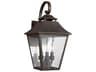 Galena 3-Light Outdoor Wall Lantern Sable Seeded Glass