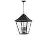 Galena 4-Light Outdoor Pendant Textured Black Seeded Glass