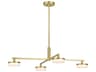 Khan 4-Light Burnished Brass Linear Chandelier