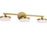 Khan 3-Light LED Bath Vanity Light Burnished Brass