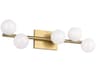 5-Light Vanity Light Altair Burnished Brass Milk Glass