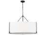 Bergen 4-Light Aged Iron Black Drum Pendant