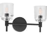 Hartley 2-Light Aged Iron Black Vanity Light