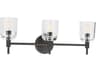 3-Light Bathroom Vanity Hartley Aged Iron Clear Glass