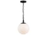 Globe Pendant Capri Aged Iron Milk White Glass