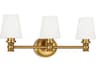Xavierre Three Light Vanity in Burnished Brass