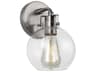Clara Wall Sconce in Satin Nickel with Seeded Glass