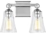 Monterro Two Light Bath Sconce Transitional Chrome Vanity