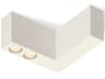 Offset 2-Light Warm White Geometric Linear Flush Mount