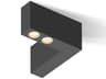 Offset 2-Light Black Geometric Linear Flush Mount