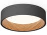 Duo 1-Light American Walnut Graphite Black Round Flush Mount