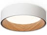 Duo 1-Light American Walnut White Round Flush Mount