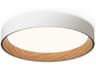 Duo 1-Light American Walnut White Round Flush Mount