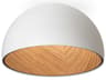 Duo 1-Light American Walnut White Dome Flush Mount