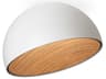 Duo 1-Light American Walnut White Dome Flush Mount