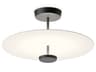 Flat 2-Light White Round Semi Flush Mount