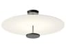 Flat 2-Light White Round Semi Flush Mount