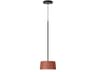 Tube 1-Light Terra Red Drum Mini Pendant