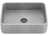 Cadman Rectangular Fluted Bathroom Vessel Sink in Ash Gray Concreto Stone