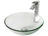 Crystalline Iridescent 17" Round Vessel Bathroom Sink with Chrome 1-Lever Duris Faucet and Drain