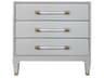 3-Drawers Gray Hardwood Nightstand