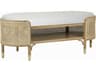 Cerused Oak Brown Upholstered Accent Bench