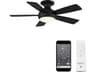 Odyssey 44 Inch LED Smart Flush Mount Ceiling Fan in Matte Black