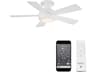 Odyssey 44 Inch Flush Mount Smart LED Ceiling Fan in Matte White