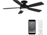 Odyssey 52 Inch Smart Flush Mount Ceiling Fan Matte Black