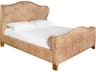 Brown Rattan Wood King Panel Bed