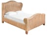 Brown Rattan Wood Queen Platform Bed